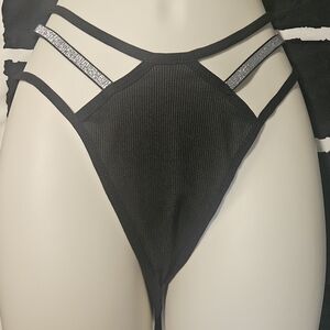 SHEIN Black and Silver Strappy Panties